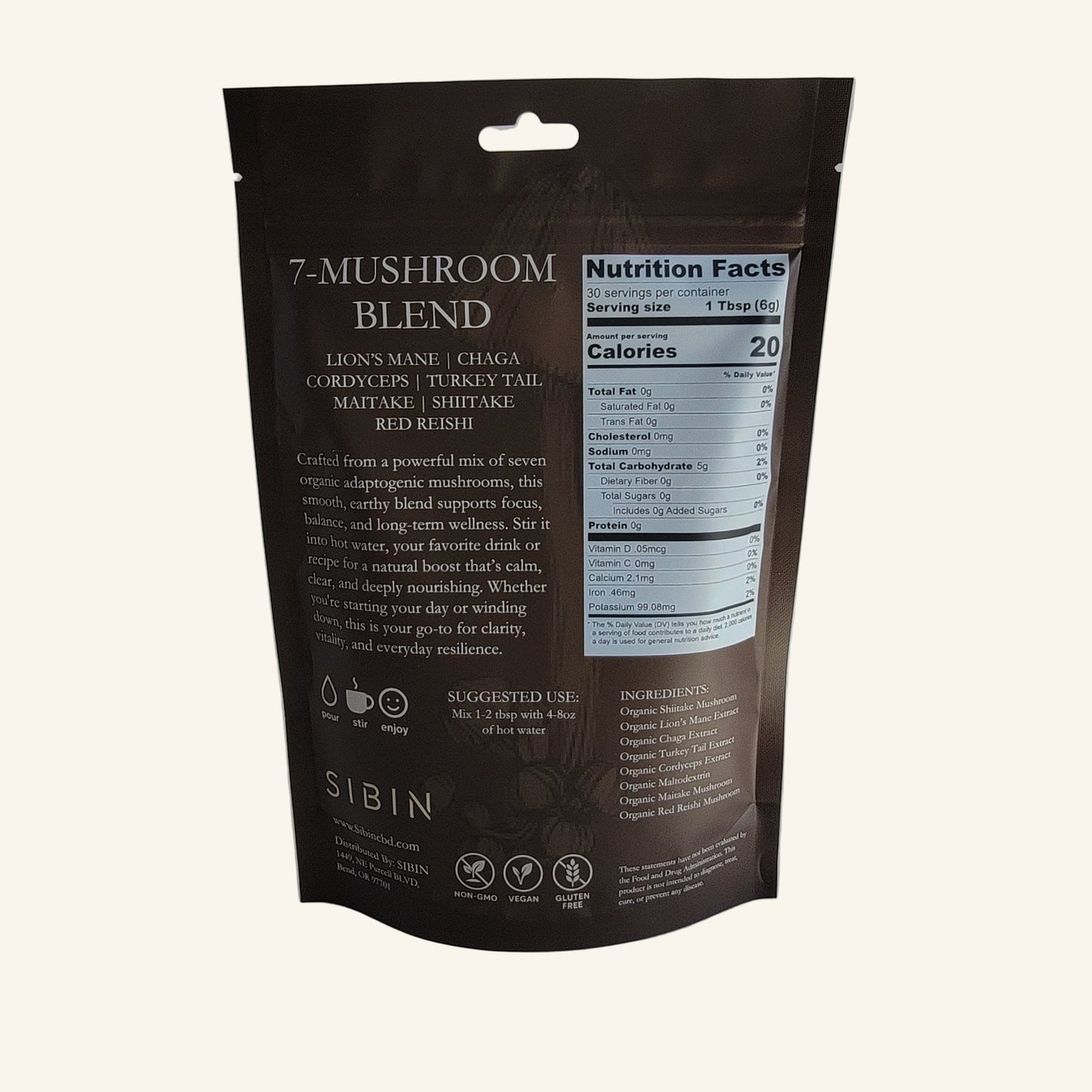 Organic 7 Mushroom Blend - Sibin