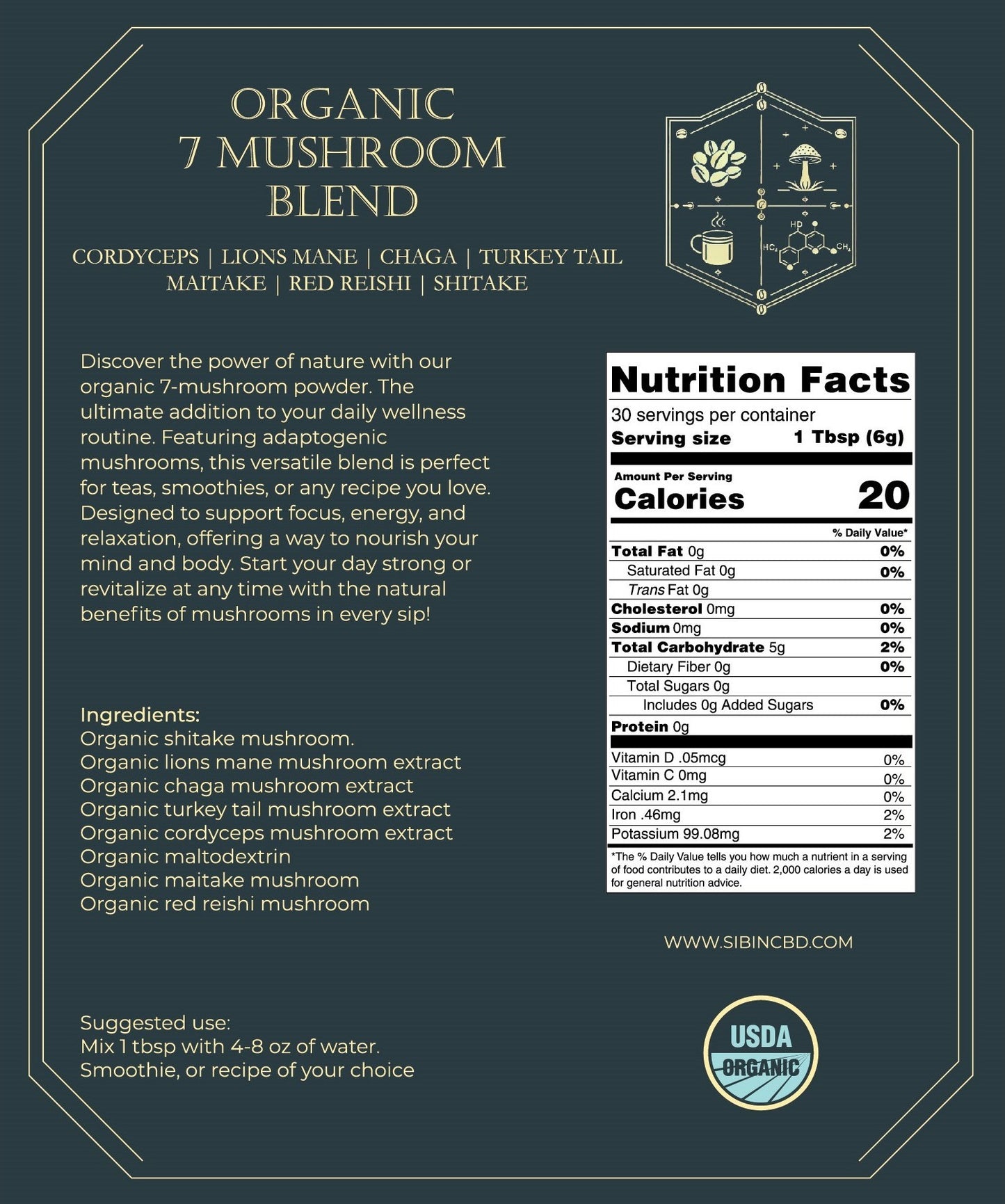 Organic 7 Mushroom Blend